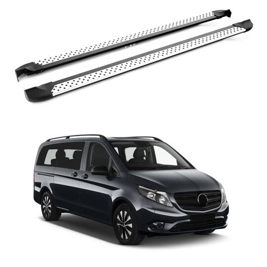 TURTLE Fits Mercedes-Benz Tourmalineer (W447) 2015-2025 / Exlwb Side Step Era V2 Silver