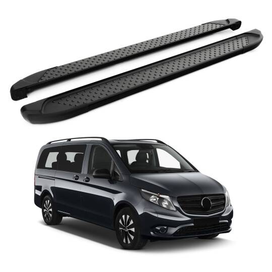 TURTLE Fits Mercedes-Benz Tourmalineer (W447) 2015-2025 / Exlwb Side Step Sapphire V1 Black