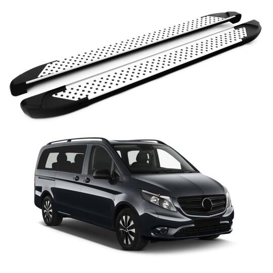 TURTLE Fits Mercedes-Benz Tourmalineer (W447) 2015-2025 / Exlwb Side Step Sapphire V1 Silver