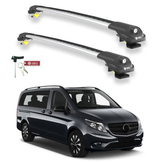 TURTLE Fits Mercedes-Benz Tourmalineer (W447) 2015-2025 Roof Rack Air1 Silver