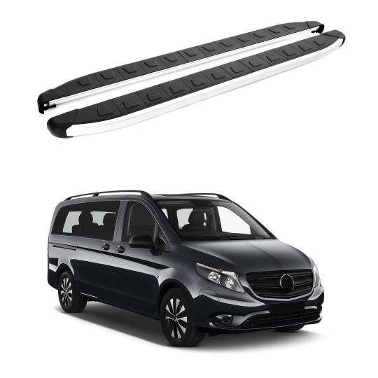 TURTLE Fits Mercedes-Benz Tourmalineer (W447) 2015-2025 / Swb Side Step Alyans Silver
