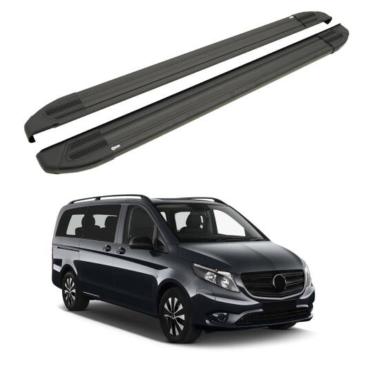 TURTLE Fits Mercedes-Benz Tourmalineer (W447) 2015-2025 / Swb Side Step Brillant Black