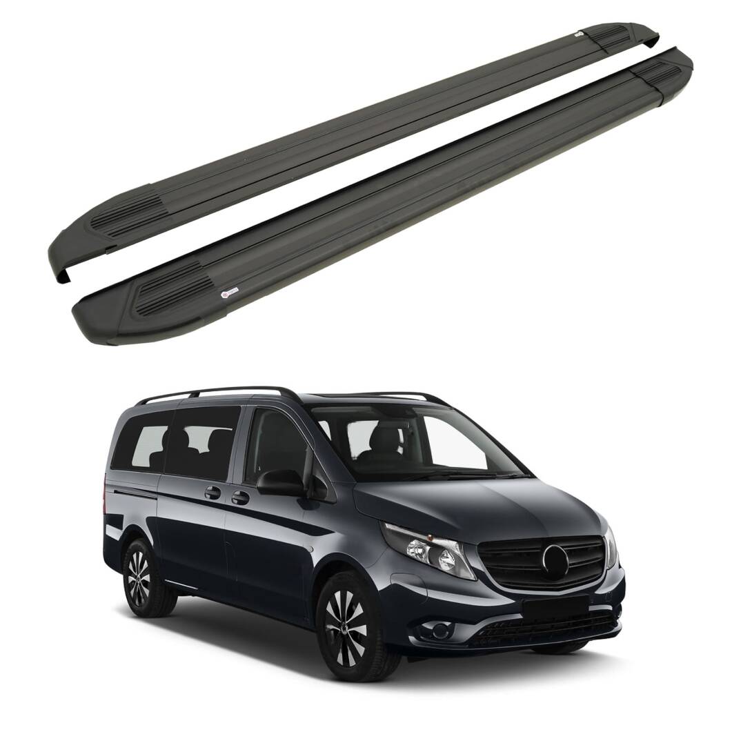 TURTLE Fits Mercedes-Benz Tourmalineer (W447) 2015-2025 / Swb Side Step Brillant Black - 1