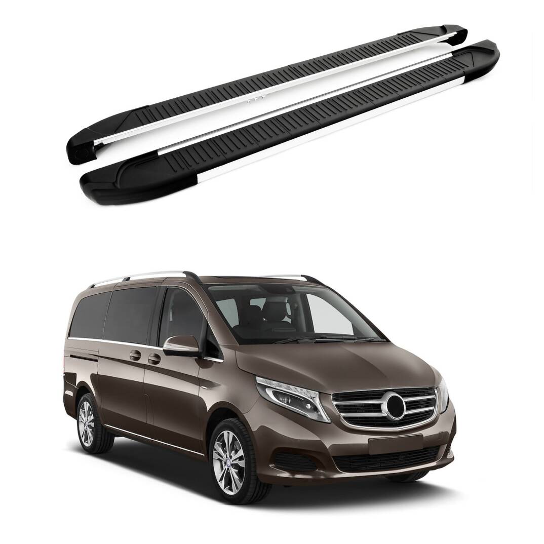 TURTLE Fits Mercedes-Benz V-Class (W447) 2015-2025 / Exlwb Side Step Another Silver - 1