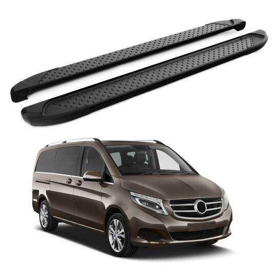 TURTLE Fits Mercedes-Benz V-Class (W447) 2015-2025 / Exlwb Side Step Sapphire V1 Black