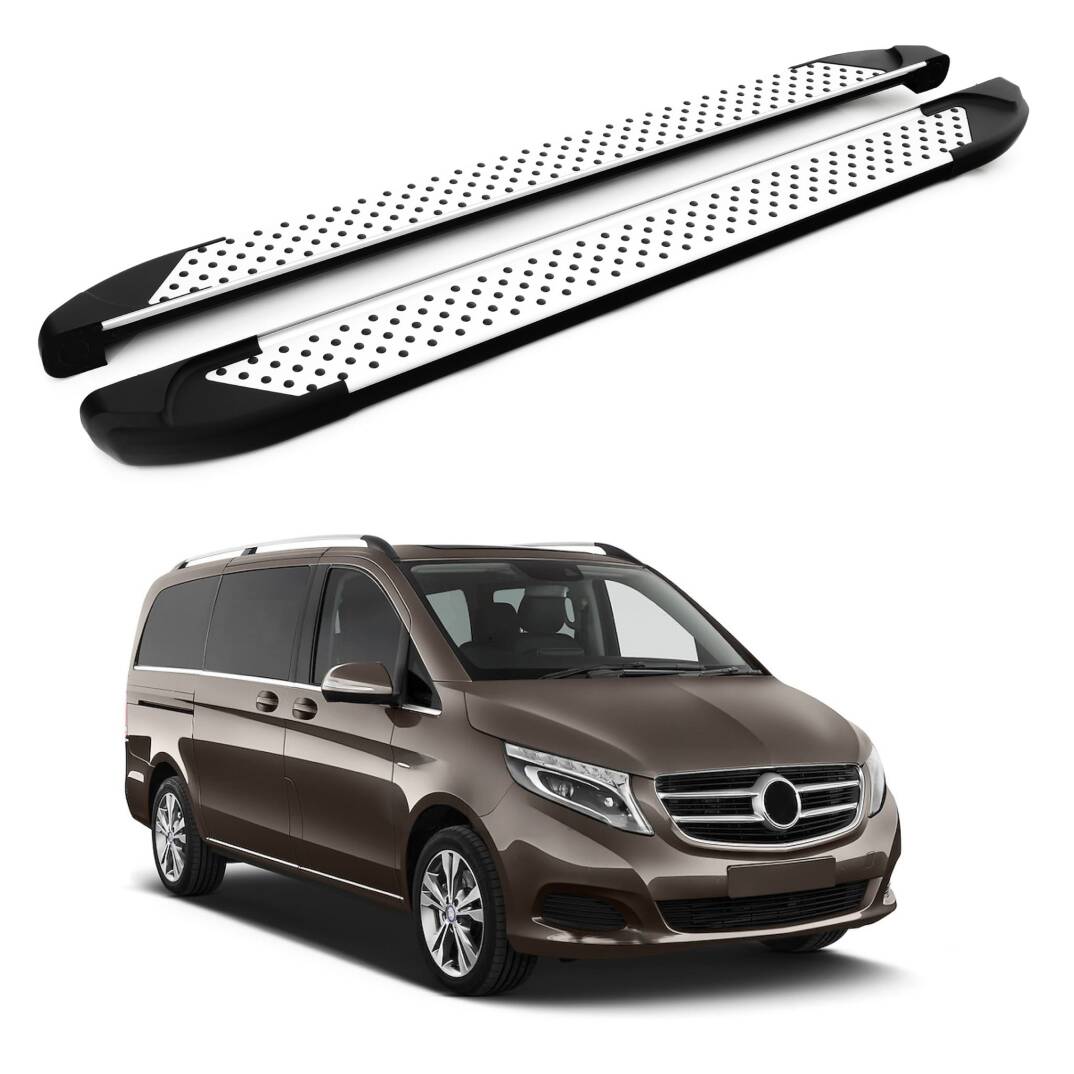 TURTLE Fits Mercedes-Benz V-Class (W447) 2015-2025 / Exlwb Side Step Sapphire V1 Silver - 1