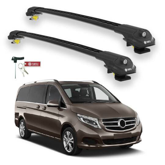 TURTLE Fits Mercedes-Benz V-Class (W447) 2015-2025 Roof Rack Air1 Black
