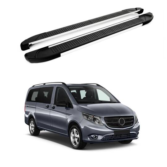 TURTLE Fits Mercedes-Benz Vito (W447) 2015-2025 / Exlwb Side Step Another Silver