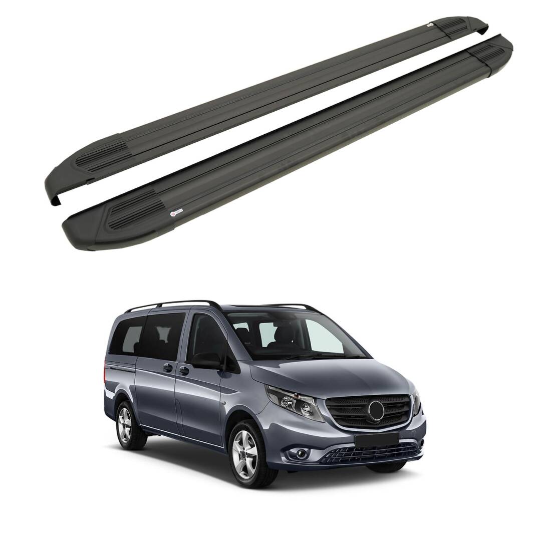 TURTLE Fits Mercedes-Benz Vito (W447) 2015-2025 / Exlwb Side Step Brillant Black - 1
