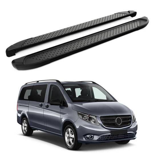 TURTLE Fits Mercedes-Benz Vito (W447) 2015-2025 / Exlwb Side Step Sapphire V1 Black
