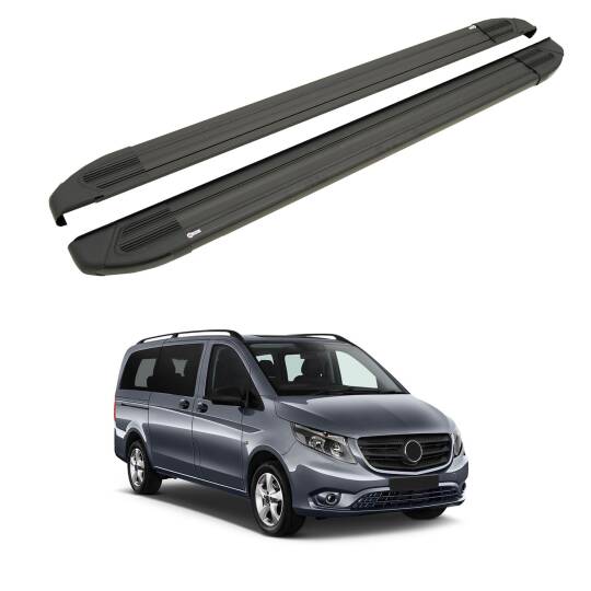 TURTLE Fits Mercedes-Benz Vito (W447) 2015-2025 / Lwb Side Step Brillant Black