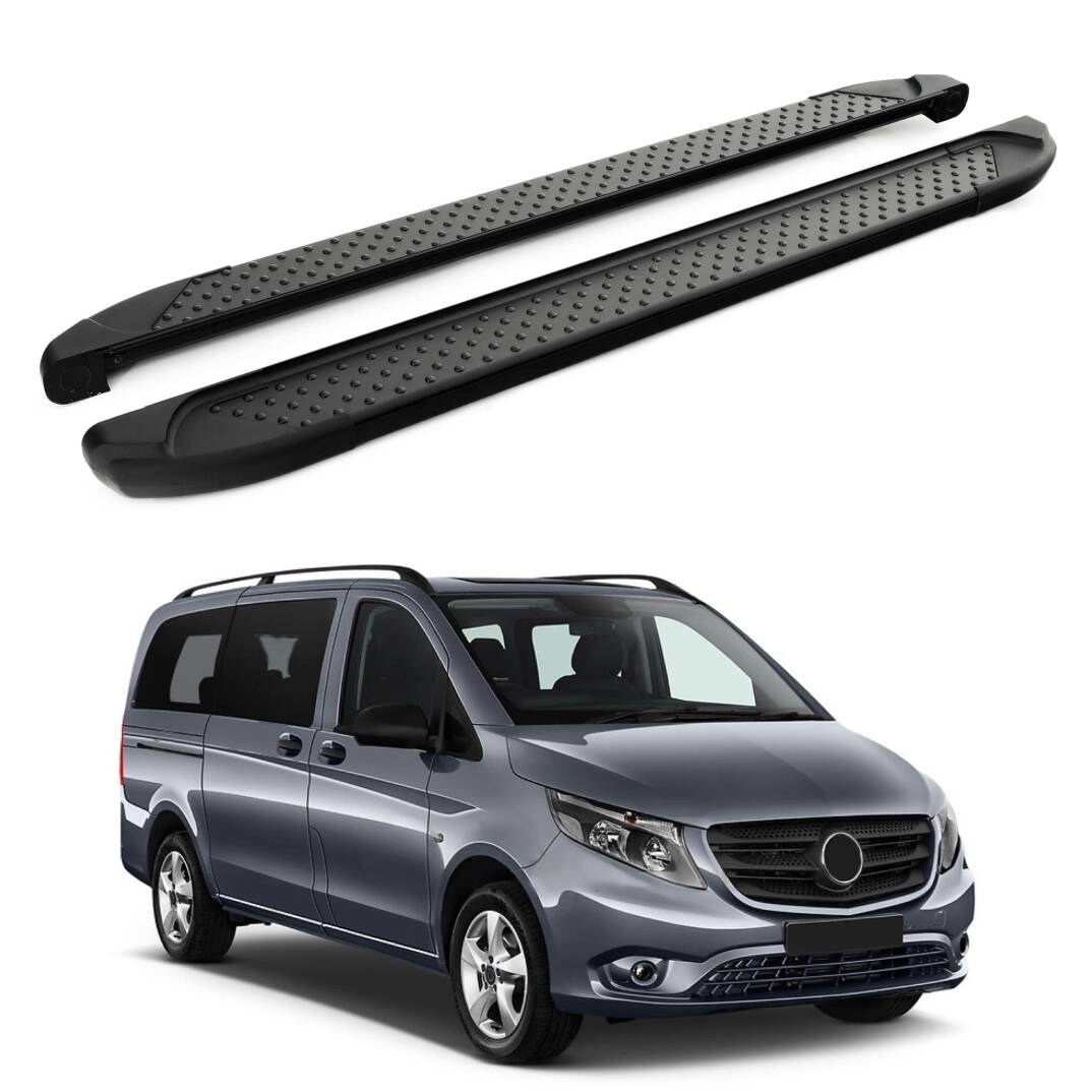 TURTLE Fits Mercedes-Benz Vito (W447) 2015-2025 / Lwb Side Step Sapphire V1 Black - 1