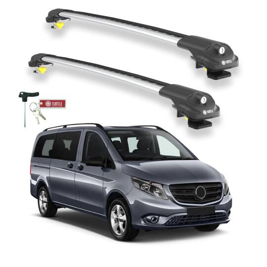 TURTLE Fits Mercedes-Benz Vito (W447) 2015-2025 Roof Rack Air1 Silver