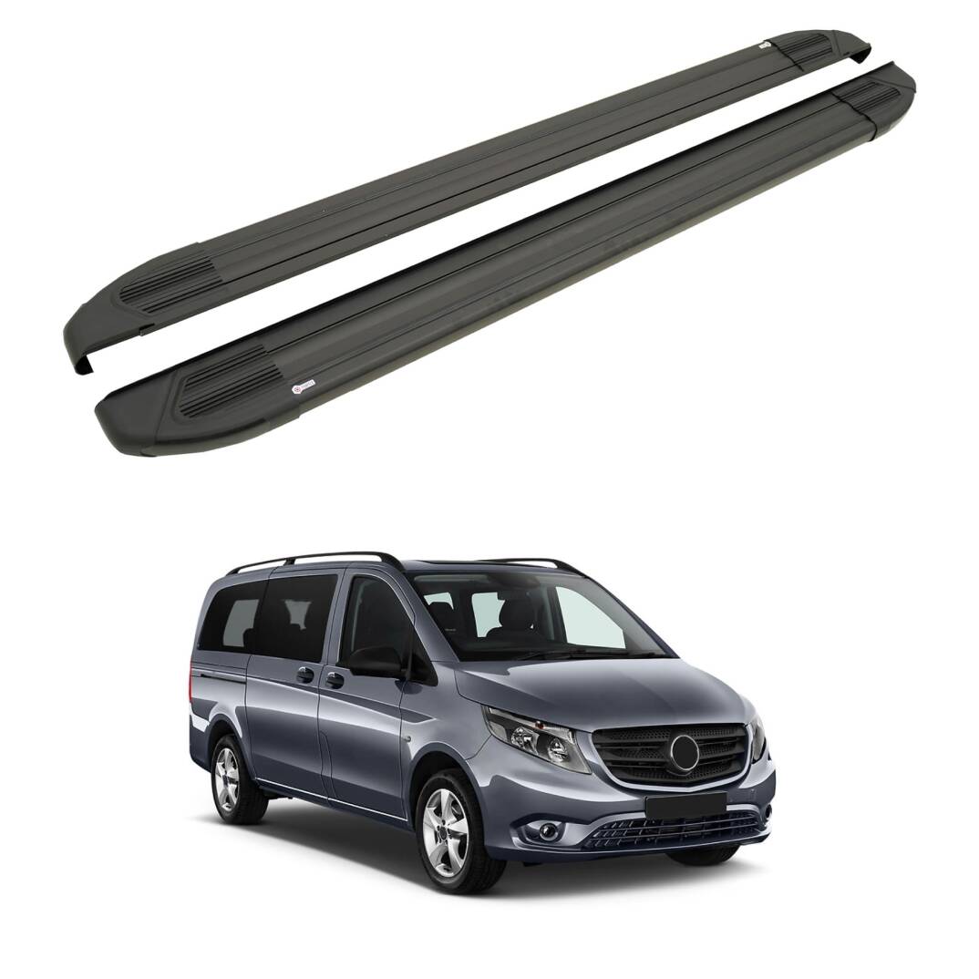 TURTLE Fits Mercedes-Benz Vito (W447) 2015-2025 / Swb Side Step Brillant Black - 1
