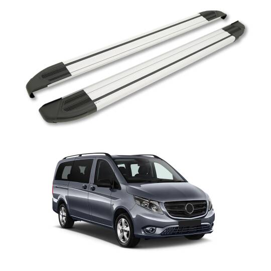 TURTLE Fits Mercedes-Benz Vito (W447) 2015-2025 / Swb Side Step Brillant Silver