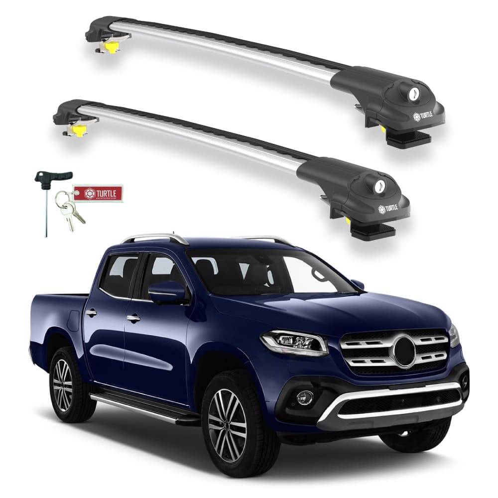 TURTLE Fits Mercedes-Benz X-Class 2018-2020 Roof Rack Air1 Silver - 1