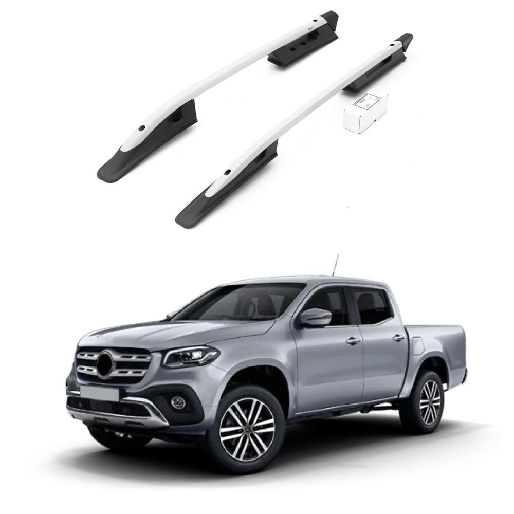 TURTLE Fits Mercedes-Benz X-Class 2018-2020 Roof Rail Falcon Silver - 1