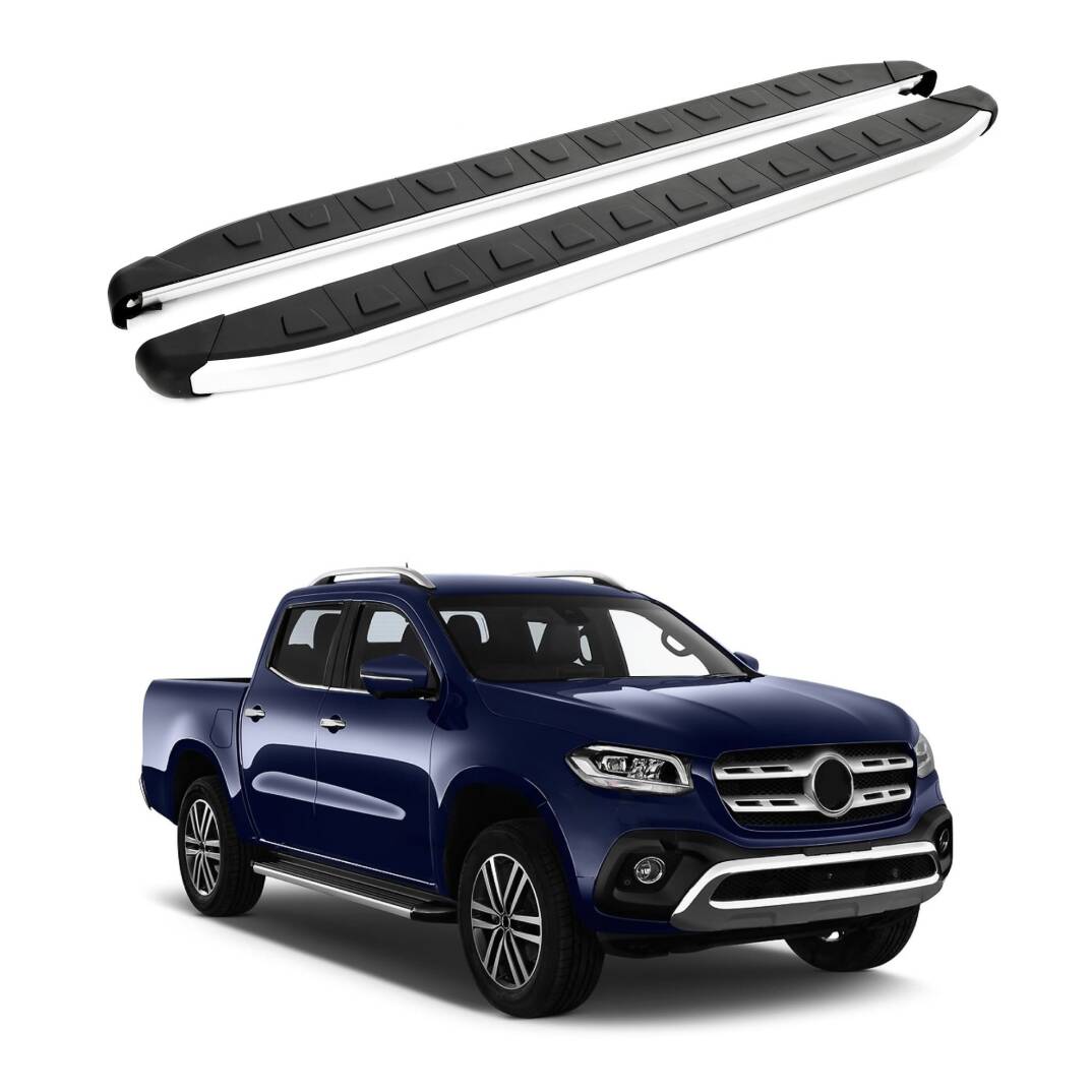 TURTLE Fits Mercedes-Benz X-Class 2018-2020 Side Step Alyans Silver - 1