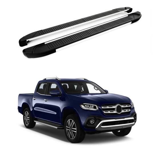 TURTLE Fits Mercedes-Benz X-Class 2018-2020 Side Step Another Silver