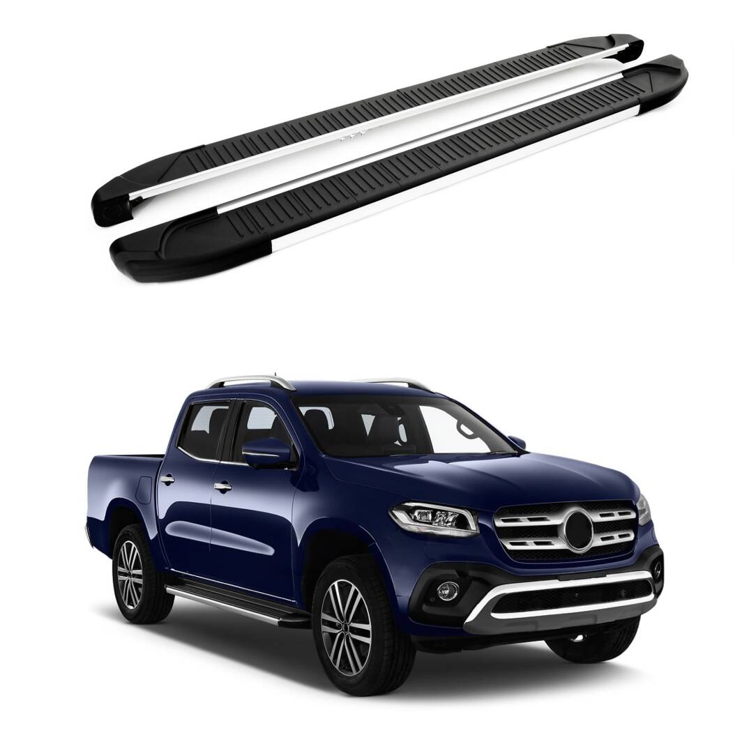 TURTLE Fits Mercedes-Benz X-Class 2018-2020 Side Step Another Silver - 1