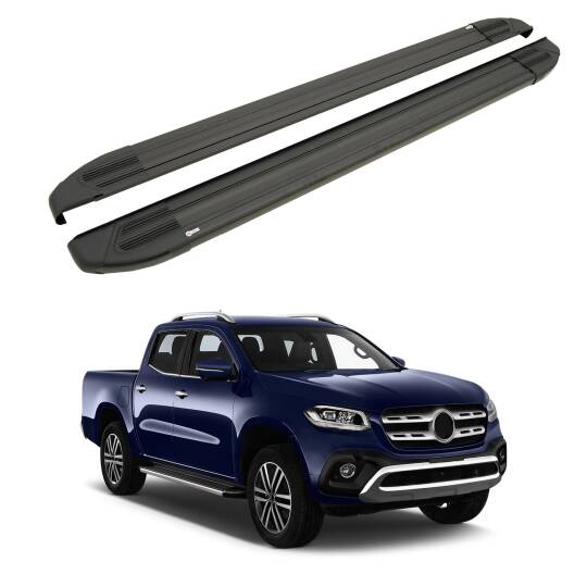 TURTLE Fits Mercedes-Benz X-Class 2018-2020 Side Step Brillant Black