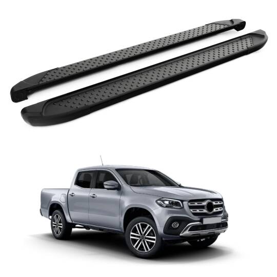 TURTLE Fits Mercedes-Benz X-Class 2018-2020 Side Step Sapphire V1 Black