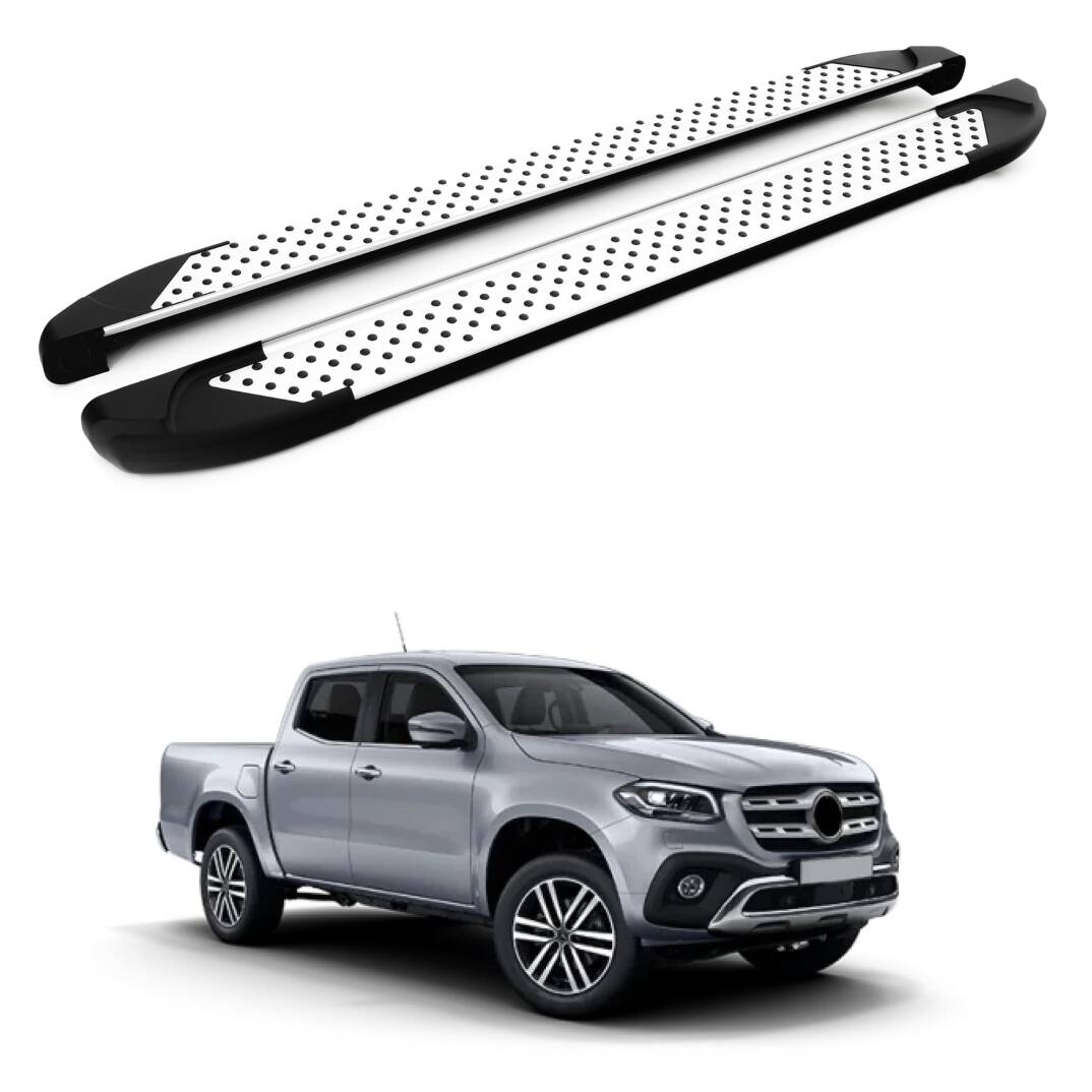 TURTLE Fits Mercedes-Benz X-Class 2018-2020 Side Step Sapphire V1 Silver - 1