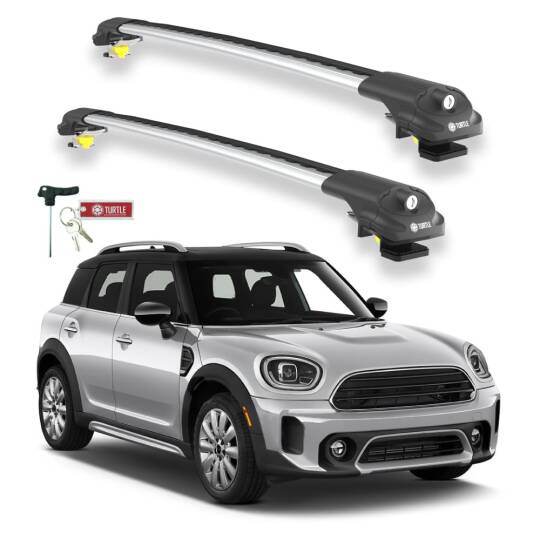 TURTLE Fits Mini Countryman (F60) 2017-2023 Roof Rack Air1 Silver
