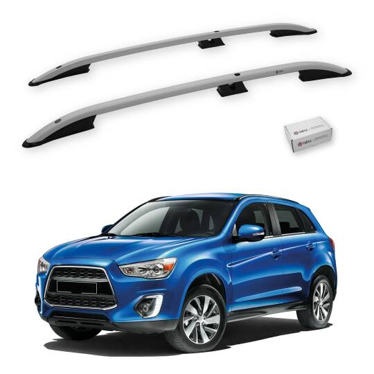 TURTLE Fits Mitsubishi Asx (Ga) 2010-2022 Roof Rail Crown Silver