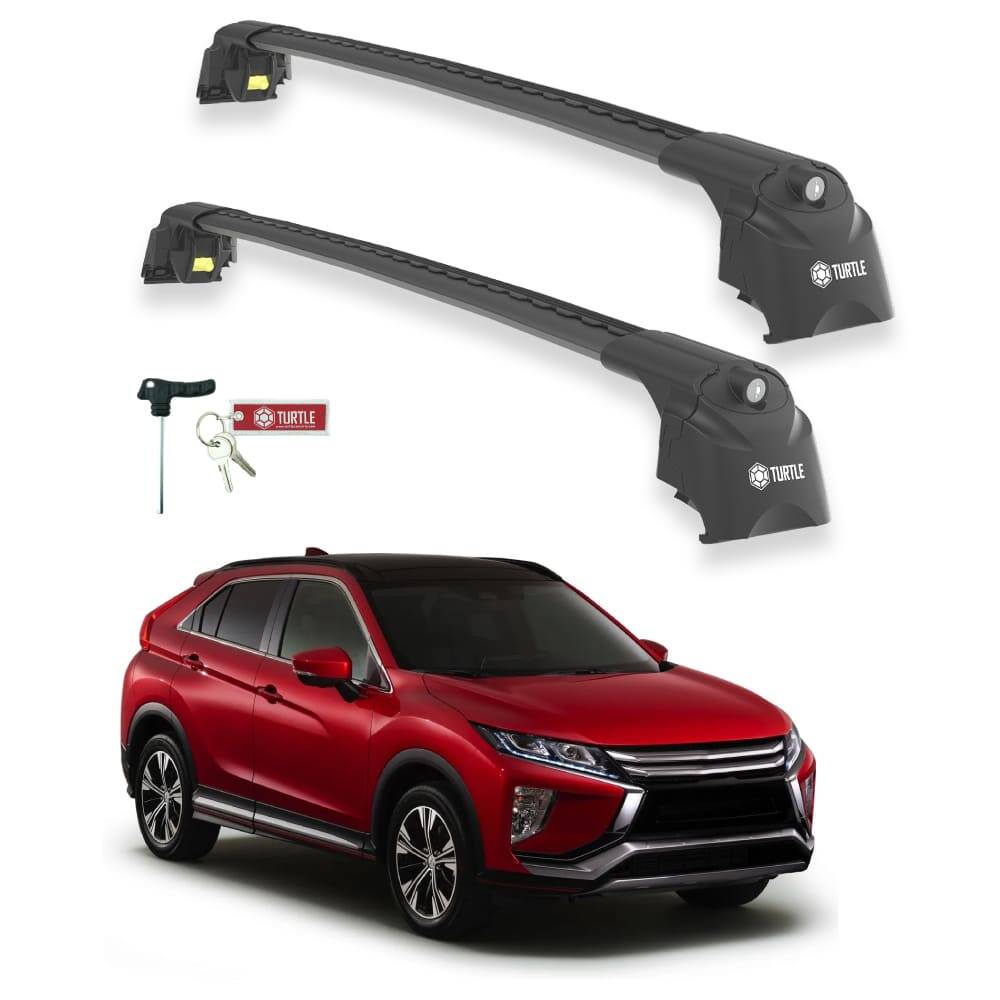 TURTLE Fits Mitsubishi Eclipse Cross (Gk) 2018-2025 Roof Rack Air2 Black - 1