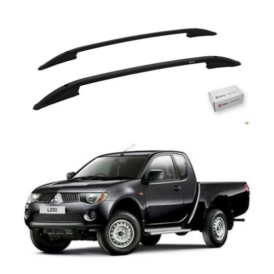 TURTLE Fits Mitsubishi L200 (Mk4) 2006-2014 Roof Rail Crown Black