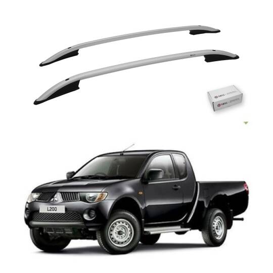 TURTLE Fits Mitsubishi L200 (Mk4) 2006-2014 Roof Rail Crown Silver