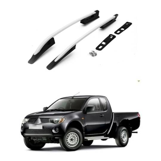 TURTLE Fits Mitsubishi L200 (Mk4) 2006-2014 Roof Rail Falcon Silver