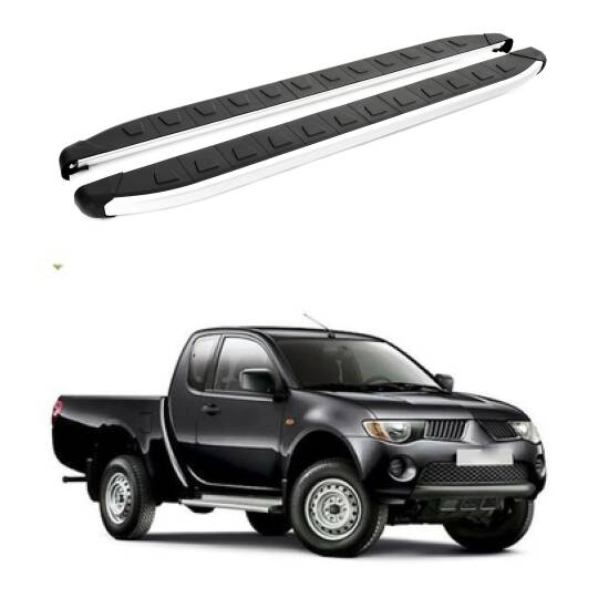 TURTLE Fits Mitsubishi L200 (Mk4) 2006-2014 Side Step Alyans Silver