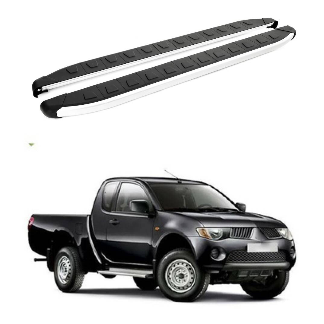 TURTLE Fits Mitsubishi L200 (Mk4) 2006-2014 Side Step Alyans Silver - 1