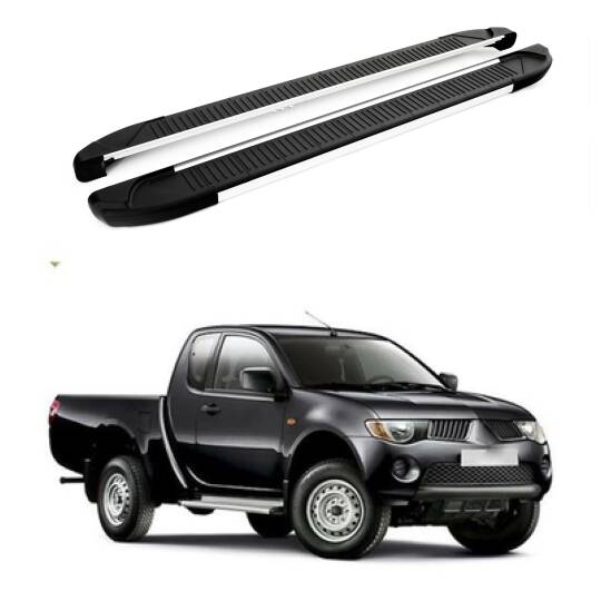 TURTLE Fits Mitsubishi L200 (Mk4) 2006-2014 Side Step Another Silver