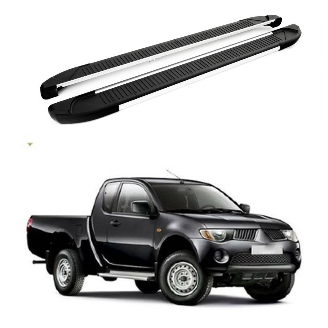 TURTLE Fits Mitsubishi L200 (Mk4) 2006-2014 Side Step Another Silver - 1