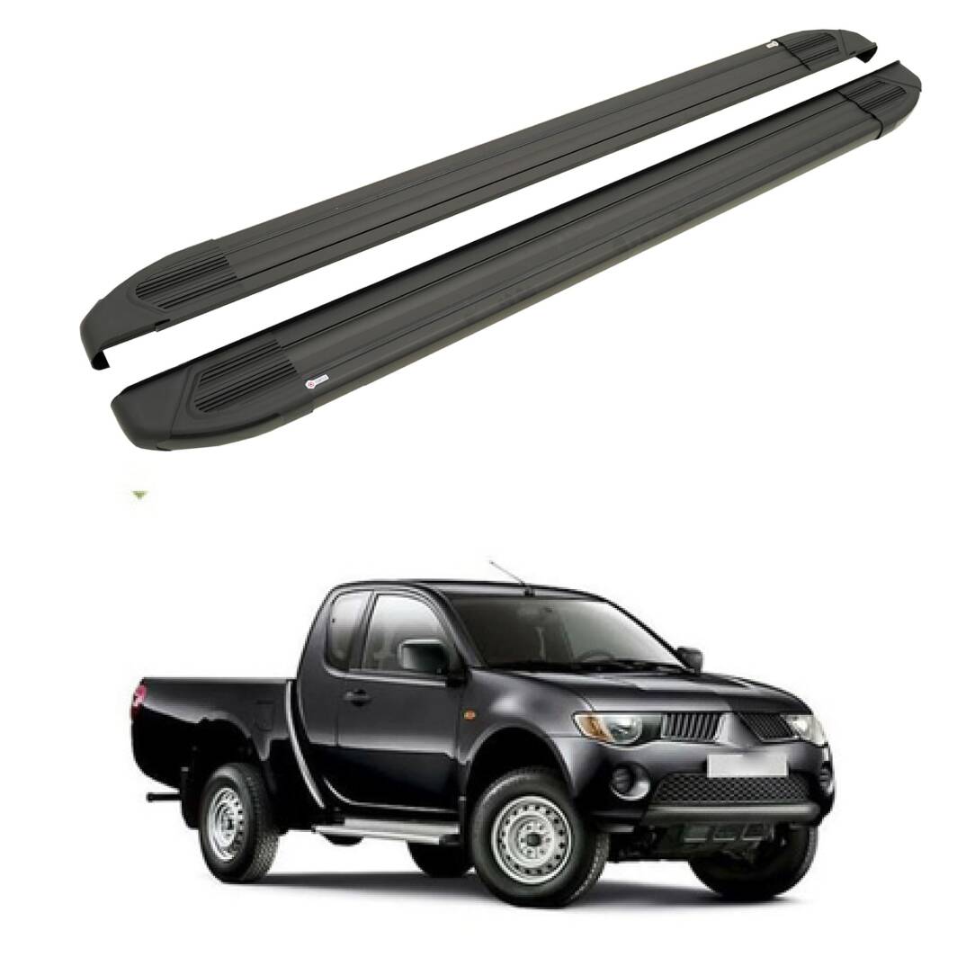 TURTLE Fits Mitsubishi L200 (Mk4) 2006-2014 Side Step Brillant Black - 1