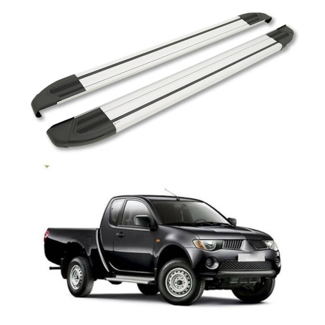 TURTLE Fits Mitsubishi L200 (Mk4) 2006-2014 Side Step Brillant Silver - 1