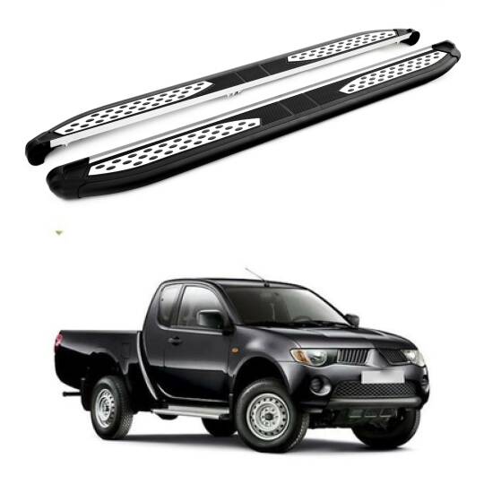 TURTLE Fits Mitsubishi L200 (Mk4) 2006-2014 Side Step Plus Black