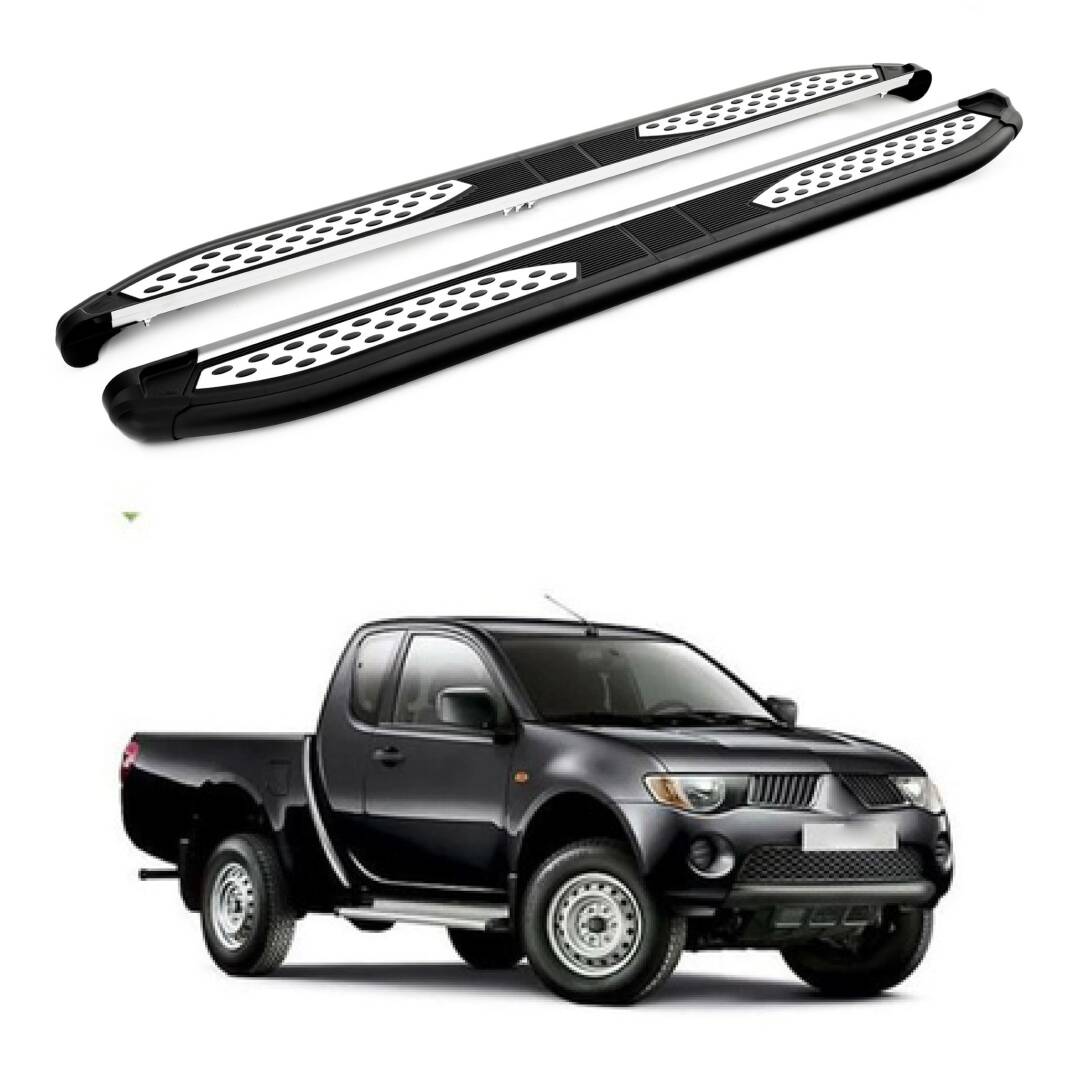 TURTLE Fits Mitsubishi L200 (Mk4) 2006-2014 Side Step Plus Black - 1