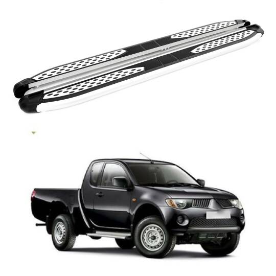TURTLE Fits Mitsubishi L200 (Mk4) 2006-2014 Side Step Plus Silver