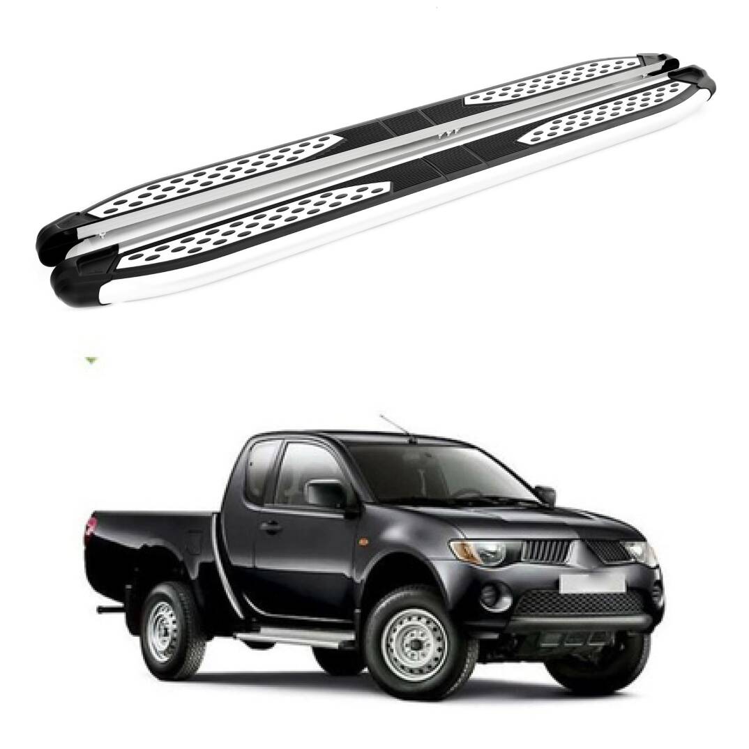 TURTLE Fits Mitsubishi L200 (Mk4) 2006-2014 Side Step Plus Silver - 1