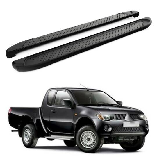 TURTLE Fits Mitsubishi L200 (Mk4) 2006-2014 Side Step Sapphire V1 Black