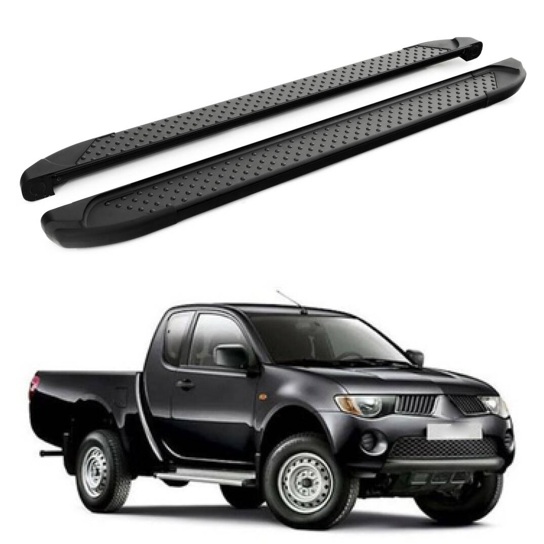 TURTLE Fits Mitsubishi L200 (Mk4) 2006-2014 Side Step Sapphire V1 Black - 1