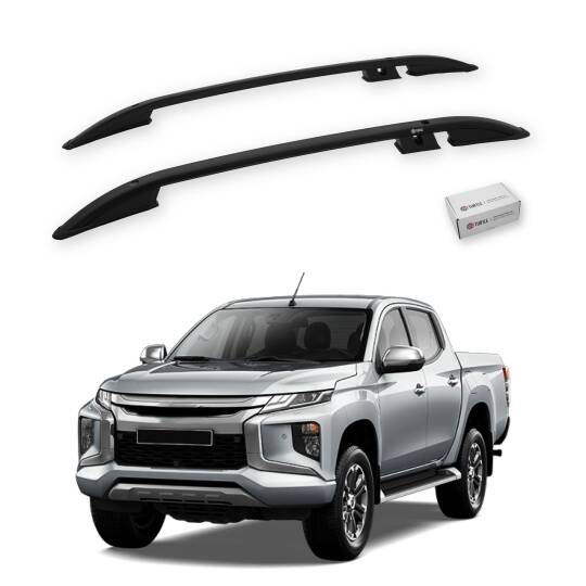 TURTLE Fits Mitsubishi L200 (Mk5) 2015-2025 Roof Rail Crown Black