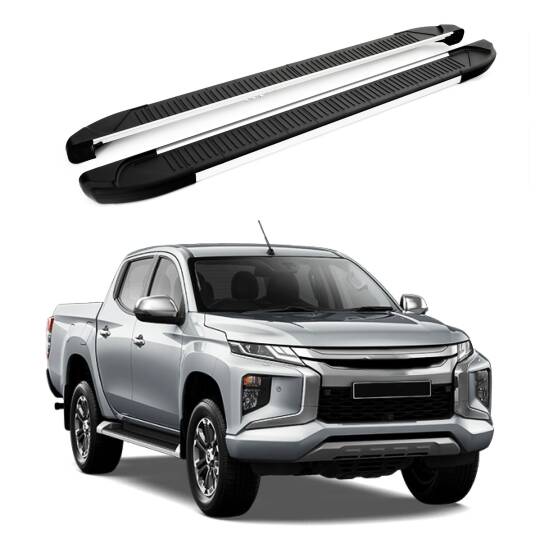 TURTLE Fits Mitsubishi L200 (Mk5) 2015-2025 Side Step Another Silver