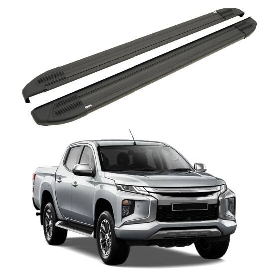 TURTLE Fits Mitsubishi L200 (Mk5) 2015-2025 Side Step Brillant Black