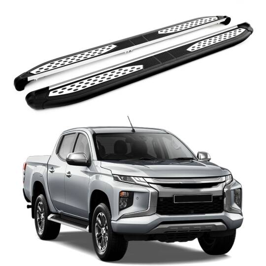 TURTLE Fits Mitsubishi L200 (Mk5) 2015-2025 Side Step Plus Black