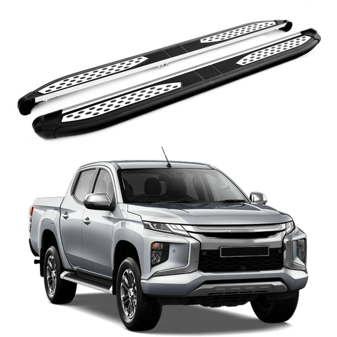 TURTLE Fits Mitsubishi L200 (Mk5) 2015-2025 Side Step Plus Black - 1